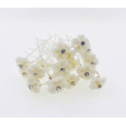 Haarnadeln weiße Blume dekorieren - 20 Stück