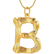 Gold Bambusalphabet / Buchstabe Halskette - B