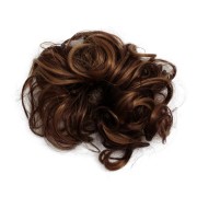Unordentliches Brötchen-Haar-Fastery mit zerknittertem künstlichen Haar - dunkelbraune und hellbraune Mischung