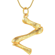 Gold-Bambus-Alphabet / Buchstabe-Halskette - Z