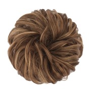 Unordentliches Brötchen-Haar-Fastery mit zerknittertem künstlichen Haar - 6AH27 Aschbraun und Goldbraun