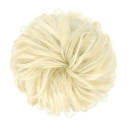Unordentliches Brötchen-Haar-Fastery mit zerknittertem künstlichen Haar - 88 Bleichblond