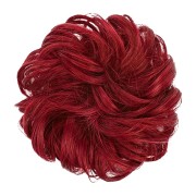 Unordentliches Brötchen-Haar-Fastery mit zerknittertem künstlichen Haar - M99J/89 Rot