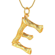 Gold Bambusalphabet / Buchstabe Halskette - e