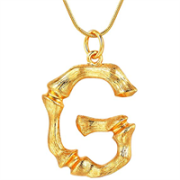 Gold Bambusalphabet / Buchstabe Halskette - G