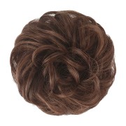 Unordentliches Brötchen-Haar-Fastery mit zerknittertem künstlichen Haar - 4/30# Schokoladenbraun