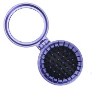 Kompakter Taschenspiegel mit Bürste - Violett