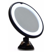 UNIQ Runder Spiegel mit LED-Licht und Saugnapf x10 Vergrößerung - Schwarz