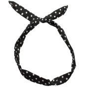 Flexi Haarband mit Draht - schwarz-weiß gepunktet