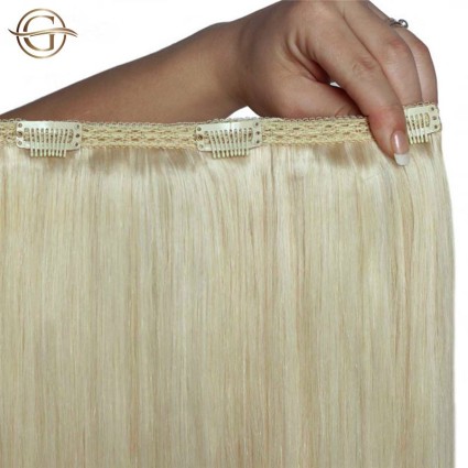 Clip on hair extensions #613 Platinum Blonde - 7 pieces - 50 cm | Gold24