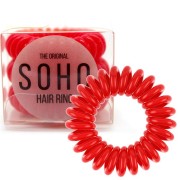 SOHO Spiral Hair Ring Elastics, Haargummis Strawberry Red - 3 Stck.
