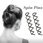 Spin Pins Haarspiralen Schwarz 2 Stck.