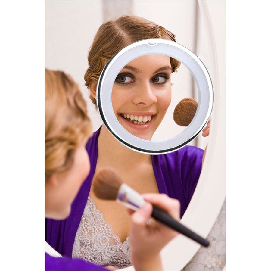 8 Zoll Saugnapf Make up Spiegel, 10X Vergrößerungsspiegel, mit LED Weißem  Licht verstellbarer Kosmetikspiegel : : Küche, Haushalt & Wohnen