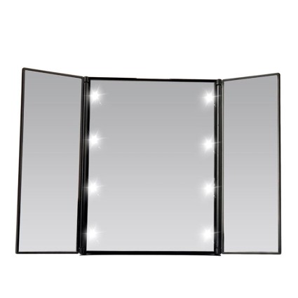 UNIQ Vanity dreiseitiger Makeup Spiegel mit LED Licht - Schwarz