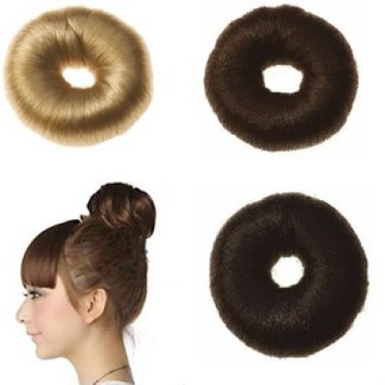 7 cm Haar Donut aus Kunsthaar in verschiedenen Farben