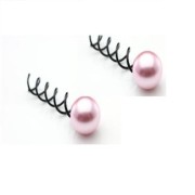 Spin Pins Haarspiralen mit schwarzer Perle 2 Stck.