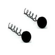 Spin Pins Haarspiralen Schwarz mit schwarzer Perle 2 Stck.